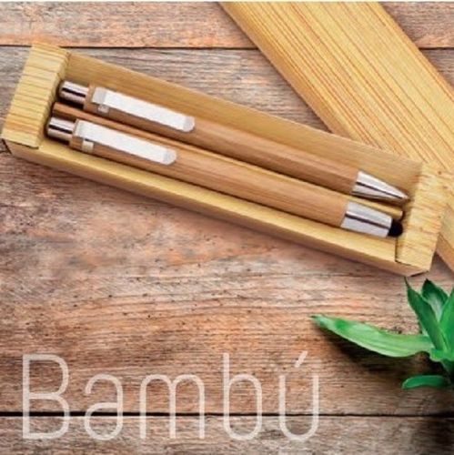 Set bolígrafo y portaminas bambú