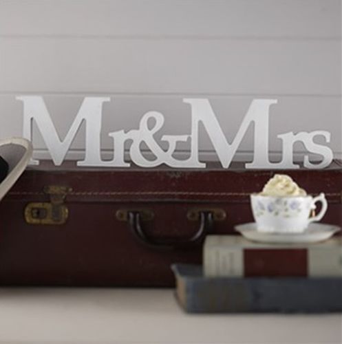 Letras de madera Mr&Mrs blancas