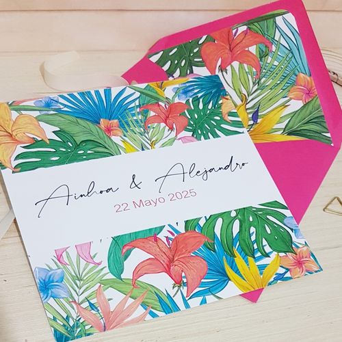 Invitación Aloha con impresión incluida